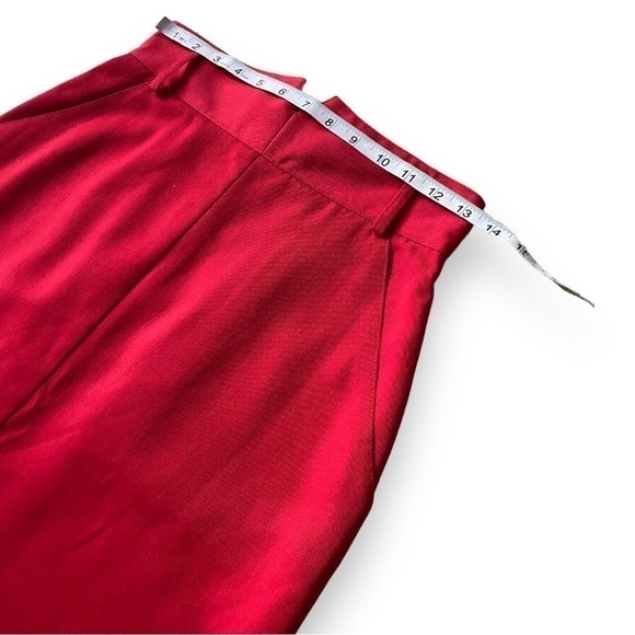 VINTAGE Michelle Stuart Red High-Waisted Wool Blend Pencil Skirt | Size 8 - Picture 6 of 9